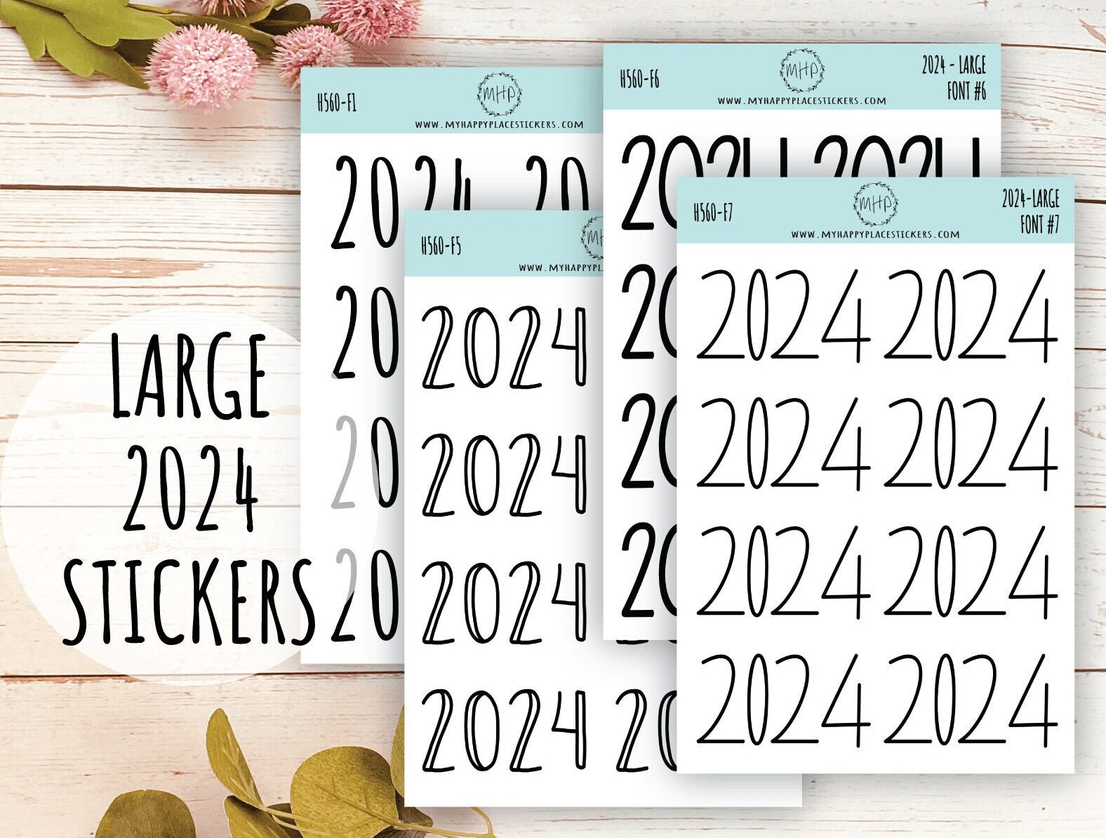 2024 Year Large Size Stickers for Bullet Journals and Planners. Planne – My  Happy Place Stickers