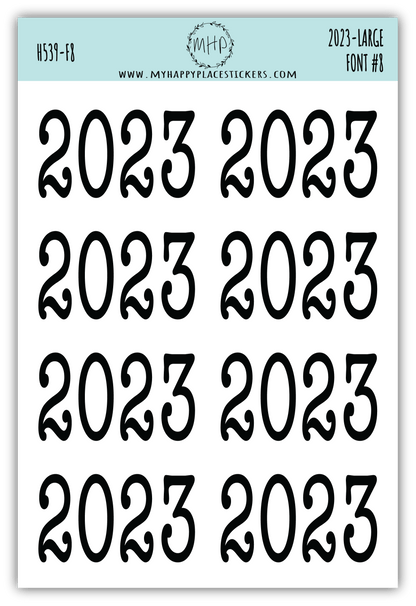 2023 Year Stickers Large Size for Bullet Journals and Planners || H539