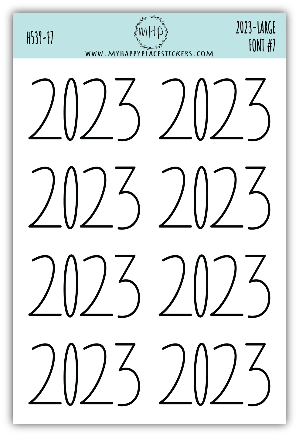 2023 Year Stickers Large Size for Bullet Journals and Planners || H539