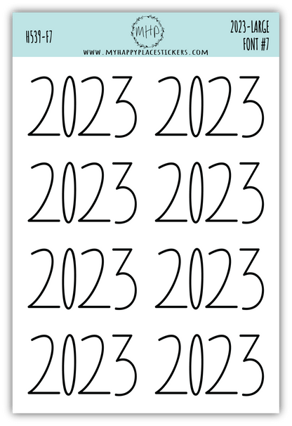 2023 Year Stickers Large Size for Bullet Journals and Planners || H539