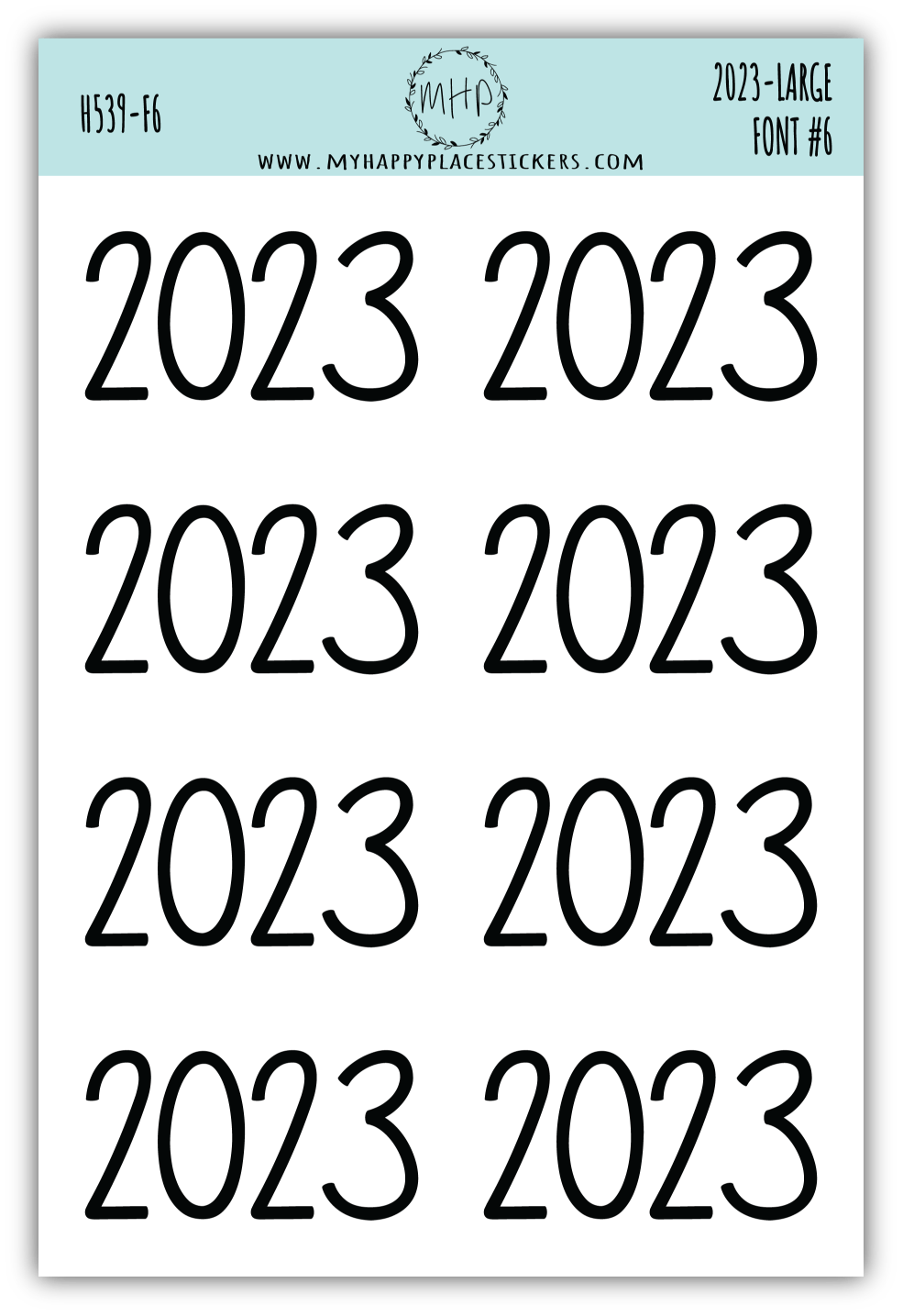 2023 Year Stickers Large Size for Bullet Journals and Planners || H539