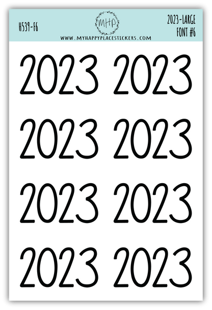 2023 Year Stickers Large Size for Bullet Journals and Planners || H539