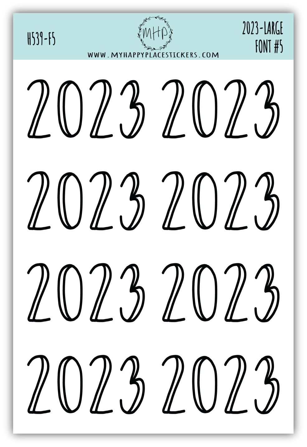 2023 Year Stickers Large Size for Bullet Journals and Planners || H539