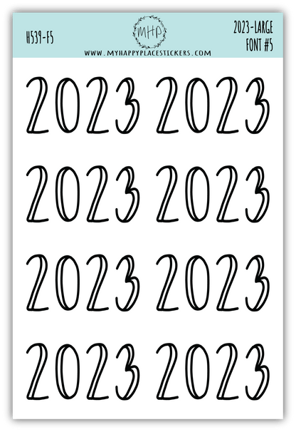 2023 Year Stickers Large Size for Bullet Journals and Planners || H539