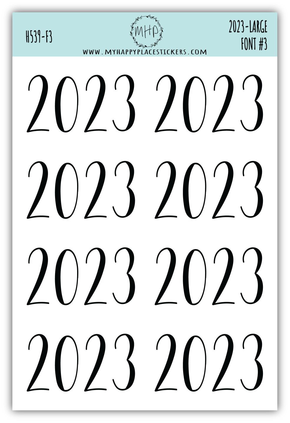 2023 Year Stickers Large Size for Bullet Journals and Planners || H539