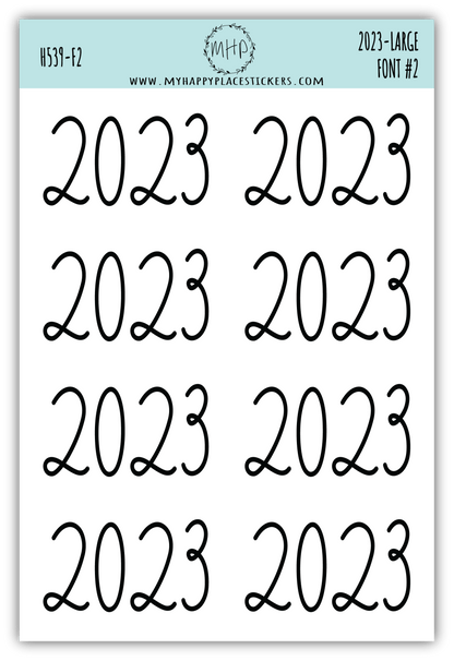 2023 Year Stickers Large Size for Bullet Journals and Planners || H539