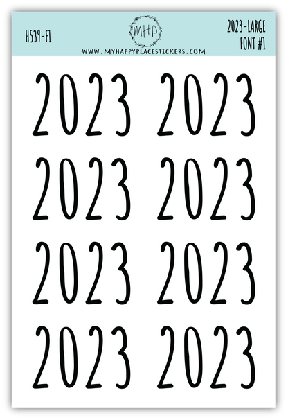 2023 Year Stickers Large Size for Bullet Journals and Planners || H539