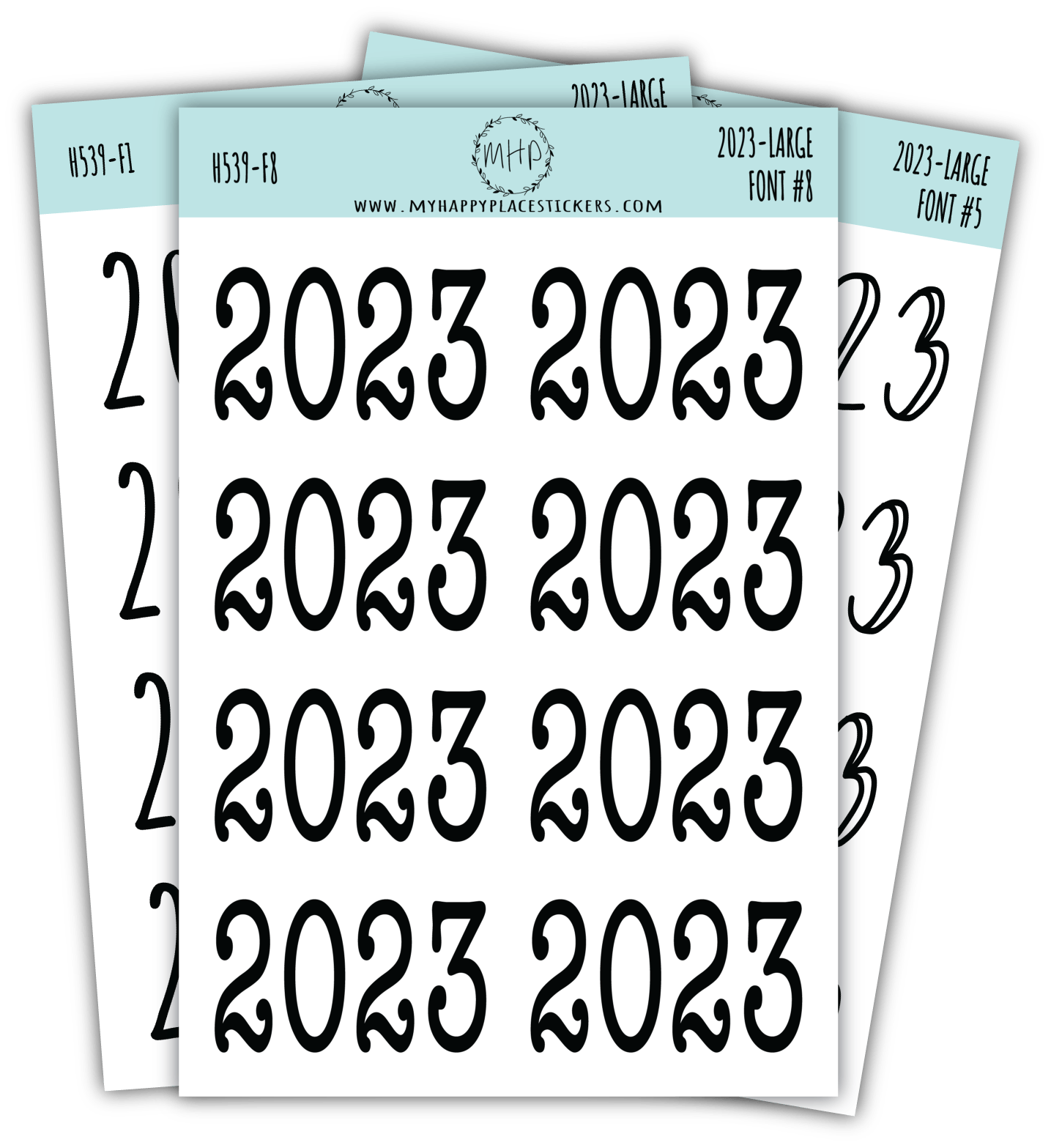 2023 Year Stickers Large Size for Bullet Journals and Planners || H539