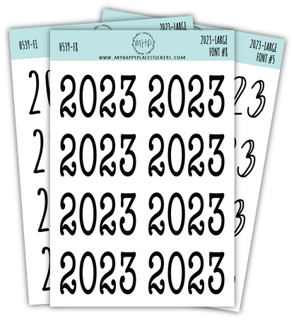 2023 Year Stickers Large Size for Bullet Journals and Planners || H539