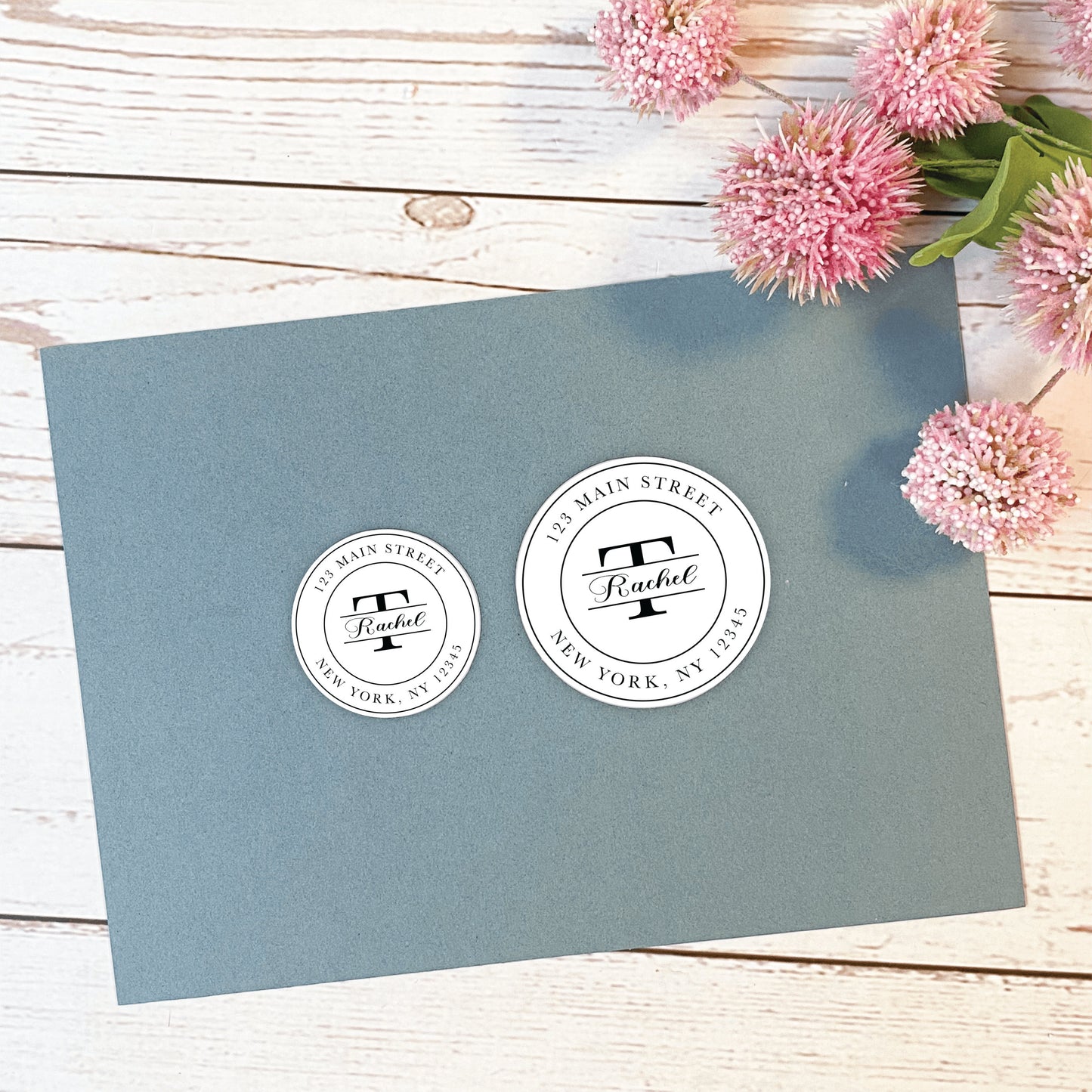 Round Return Address Labels. Personalized Labels. 2" and 1.5" Available. Transparent Address Labels || RD101 - RD201