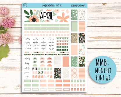 Sticker for MINI Laurel Denise Planners APRIL "Simply Spring" || MSS