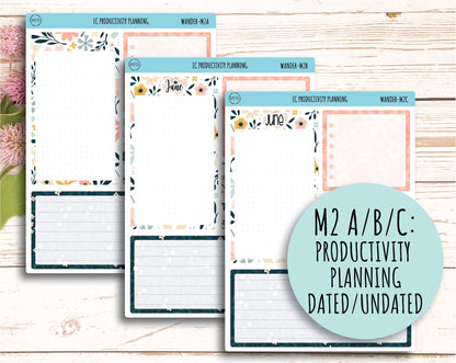 JUNE Monthly Kit Stickers for 7x9 Erin Condren Planners. "Wander" || WR-M