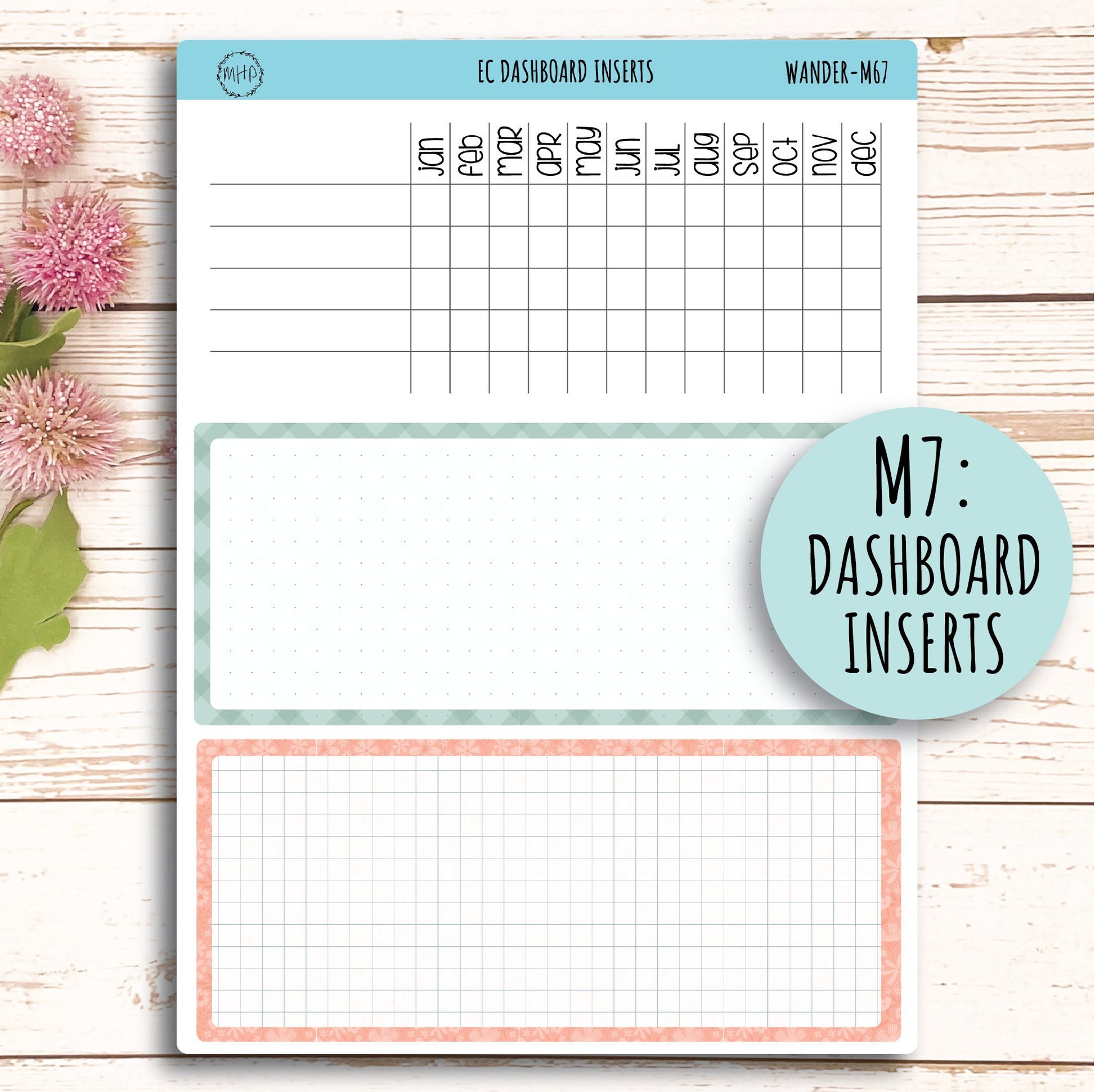 JUNE Monthly Kit Stickers for 7x9 Erin Condren Planners. "Wander" || WR-M