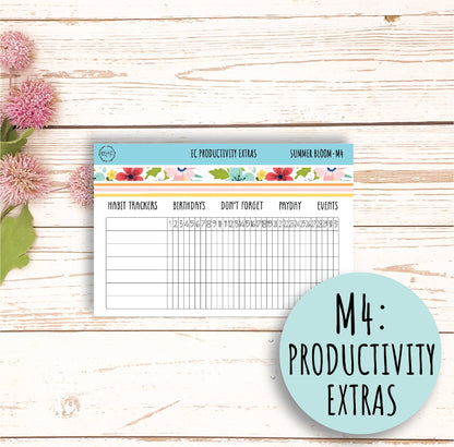 July Monthly Kit Stickers for 7x9 Erin Condren Planners. "SUMMER BLOOM" || SB-M