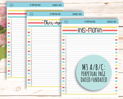 August Monthly Kit Stickers for 7x9 Erin Condren Planners. "SUMMER TIME" || ST-M