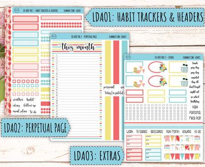 August Stickers for 2024 Laurel Denise Planners. "Summer Time" || MPST