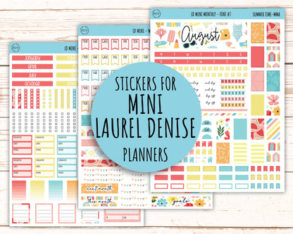 August Stickers for MINI Laurel Denise Planners "Summer Time" || MST