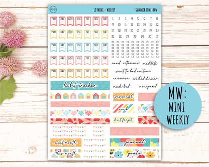 August Stickers for MINI Laurel Denise Planners "Summer Time" || MST