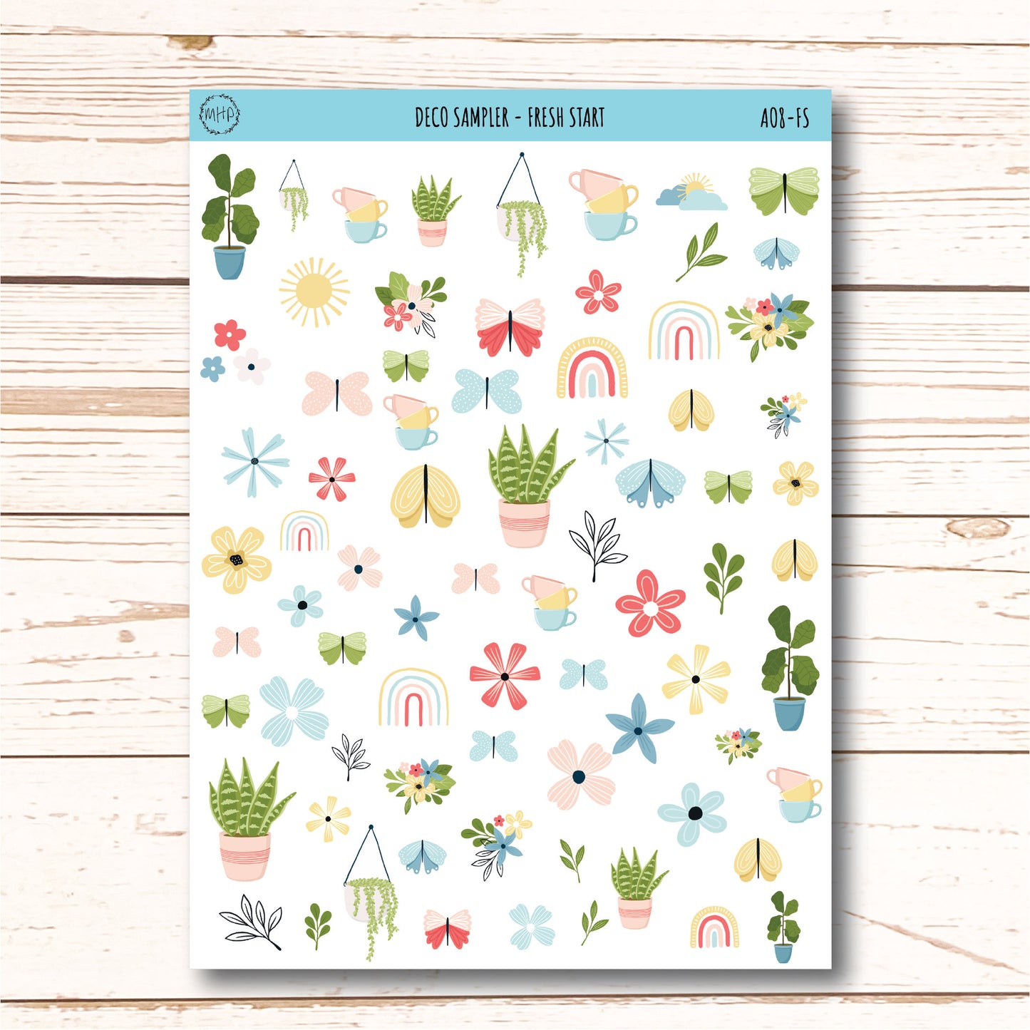 Decorative Planner Stickers "Fresh Start" || AO-FS