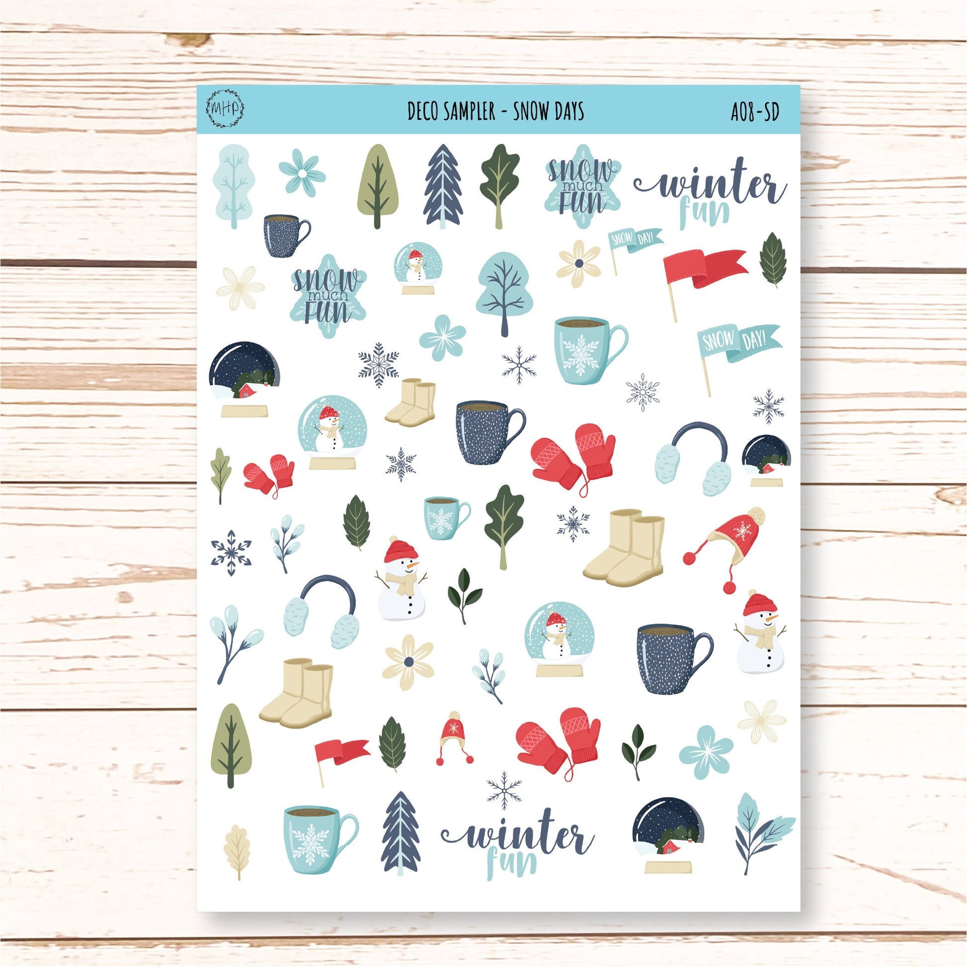 Decorative Planner Stickers "Snow Days" || AO-SD