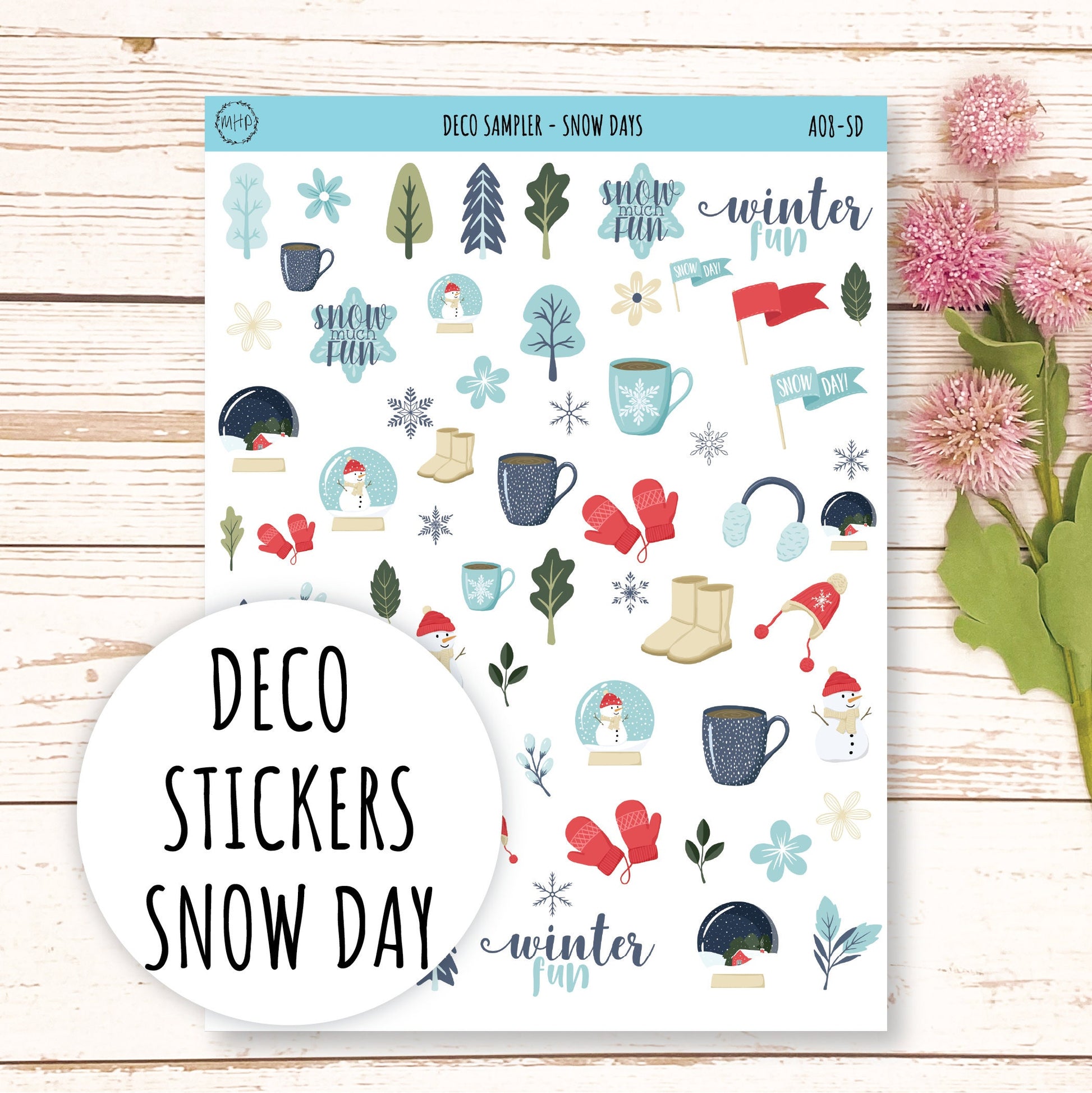 Decorative Planner Stickers "Snow Days" || AO-SD