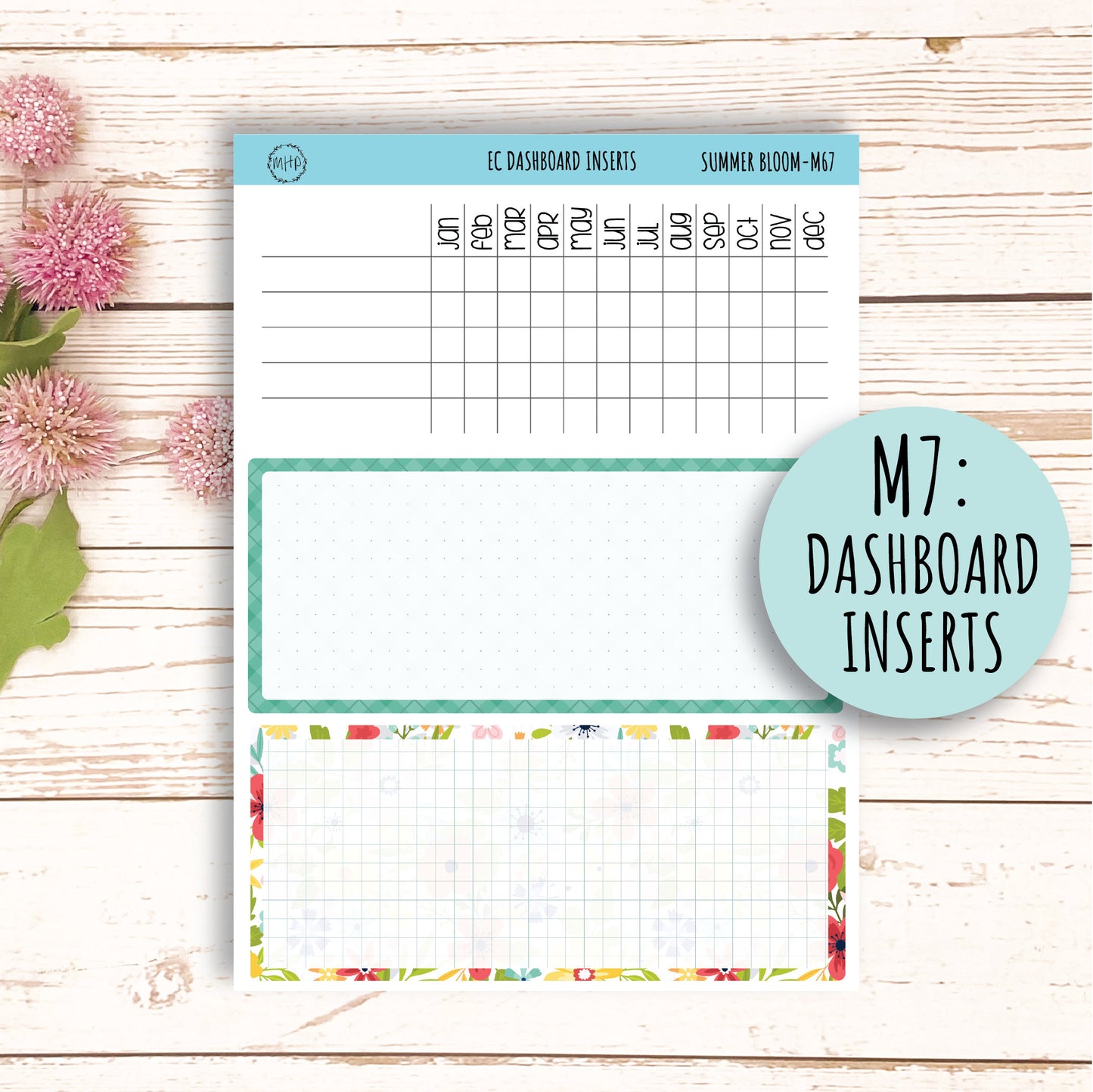 July Monthly Kit Stickers for 7x9 Erin Condren Planners. "SUMMER BLOOM" || SB-M