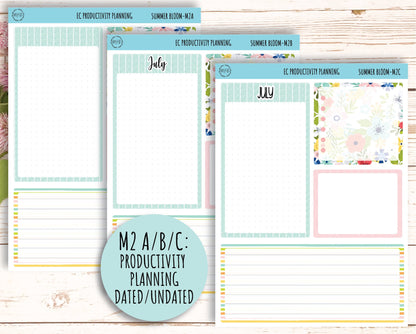 July Monthly Kit Stickers for 7x9 Erin Condren Planners. "SUMMER BLOOM" || SB-M