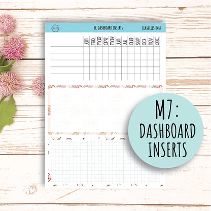 AUGUST Monthly Kit Stickers for 7x9 Erin Condren Planners. "SEASHELLS" || SSH-M