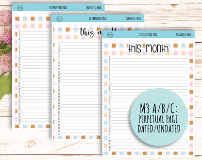 AUGUST Monthly Kit Stickers for 7x9 Erin Condren Planners. "SEASHELLS" || SSH-M