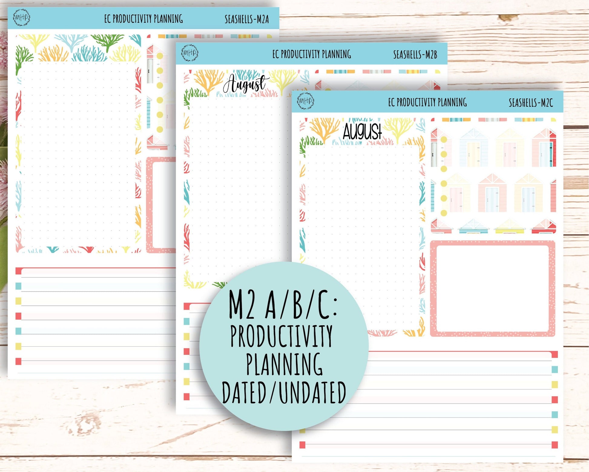 August Monthly Kit Stickers for 7x9 Erin Condren Planners. "SUMMER TIME" || ST-M