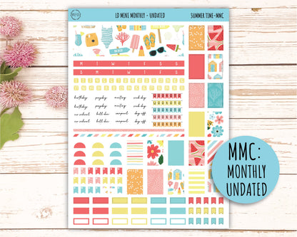 August Stickers for MINI Laurel Denise Planners "Summer Time" || MST