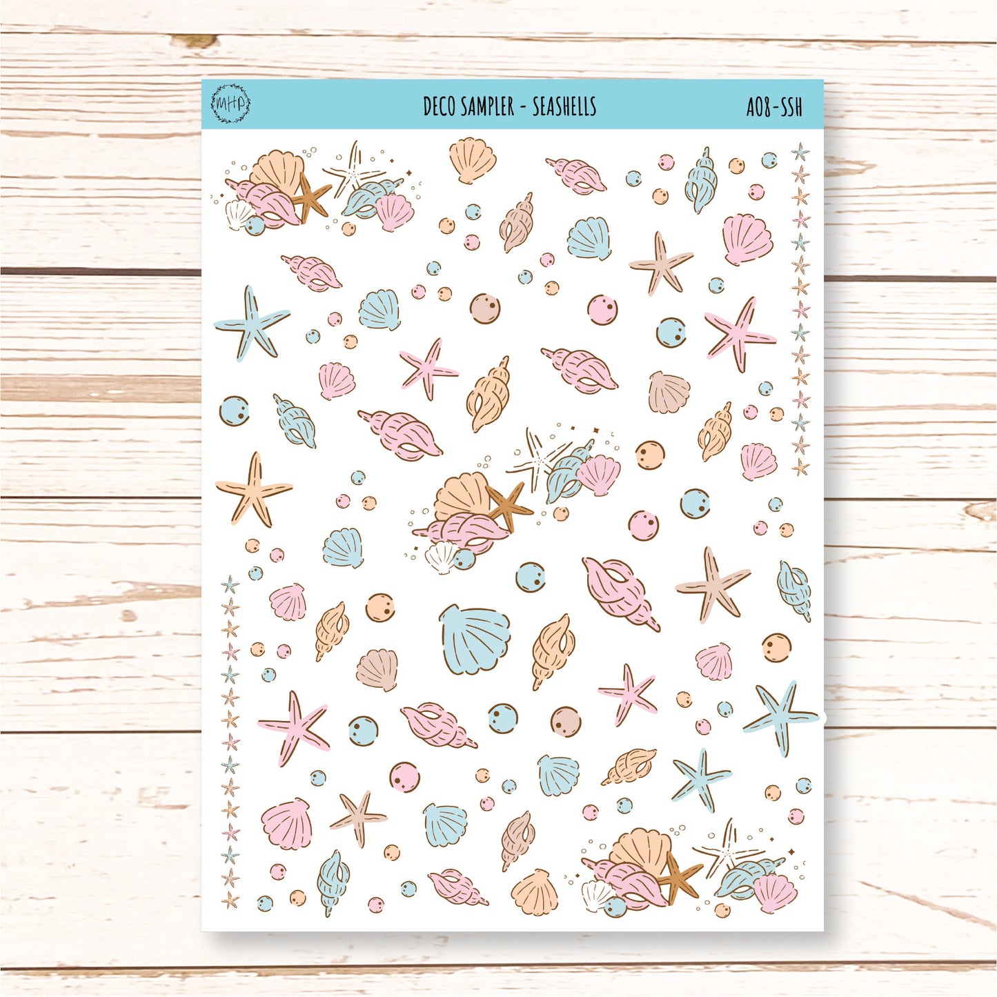 Decorative Planner Stickers "Seashells" || AO-SSH