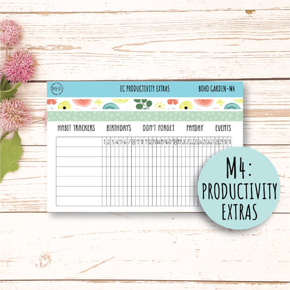 MAY Monthly Kit Stickers for 7x9 Planners "Boho Garden" || BG-M