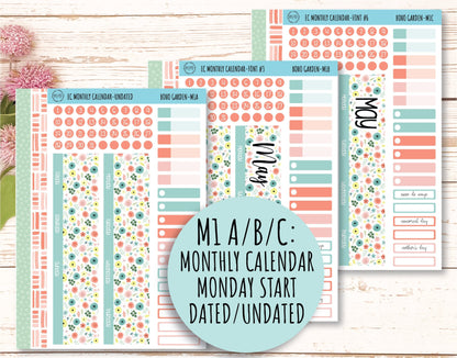 MAY Monthly Kit Stickers for 7x9 Planners "Boho Garden" || BG-M