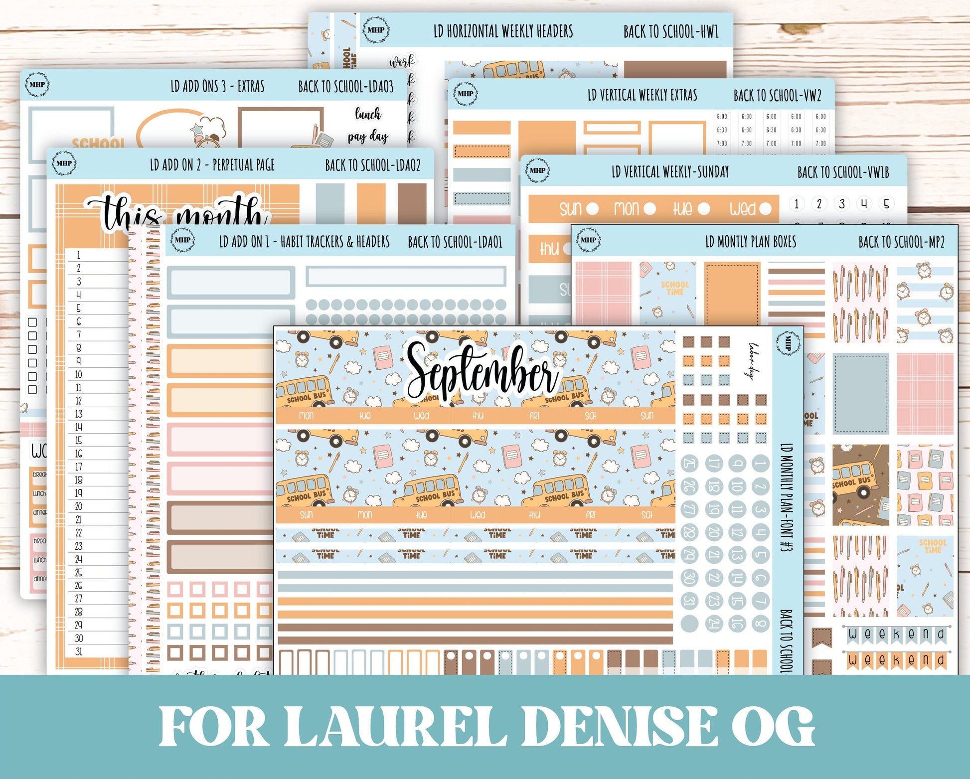 September Stickers for OG Laurel Denise Planners. "Back to School" || OGBTS