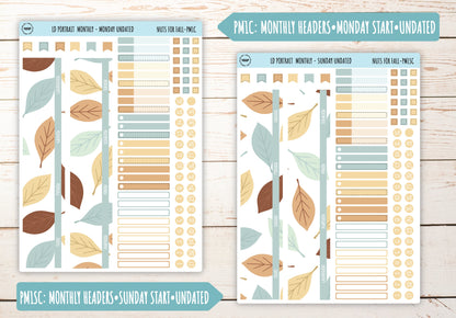 OCTOBER Stickers for Laurel Denise Portrait Planners. "Nuts for Fall" || PNF