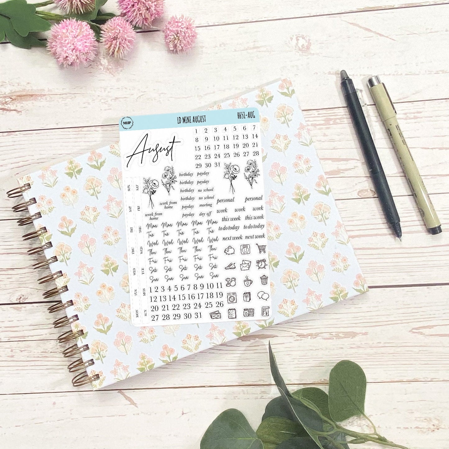 Minimalist Stickers for Laurel Denise Mini Planners. || H651