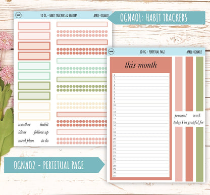 Neutral Color Stickers for OG Laurel Denise Planners. APRIL || OGNAPR