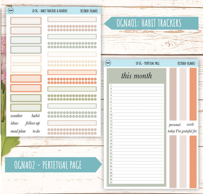 Neutral Color Stickers for OG Laurel Denise Planners. OCTOBER || OGNOCT