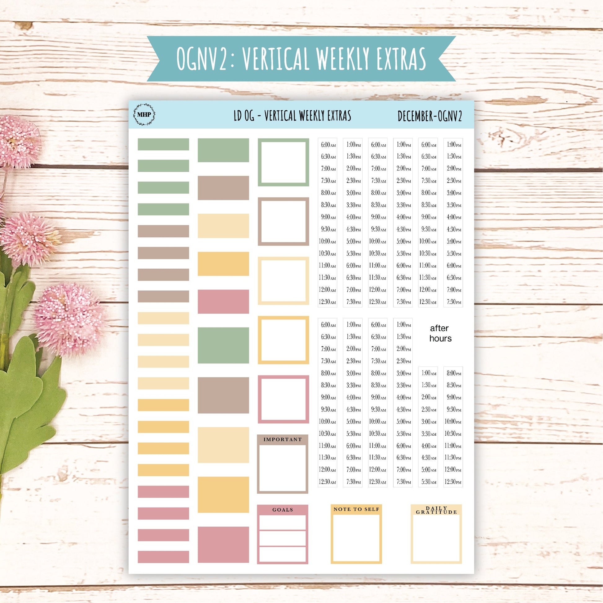 Neutral Color Stickers for OG Laurel Denise Planners. DECEMBER || OGNDEC