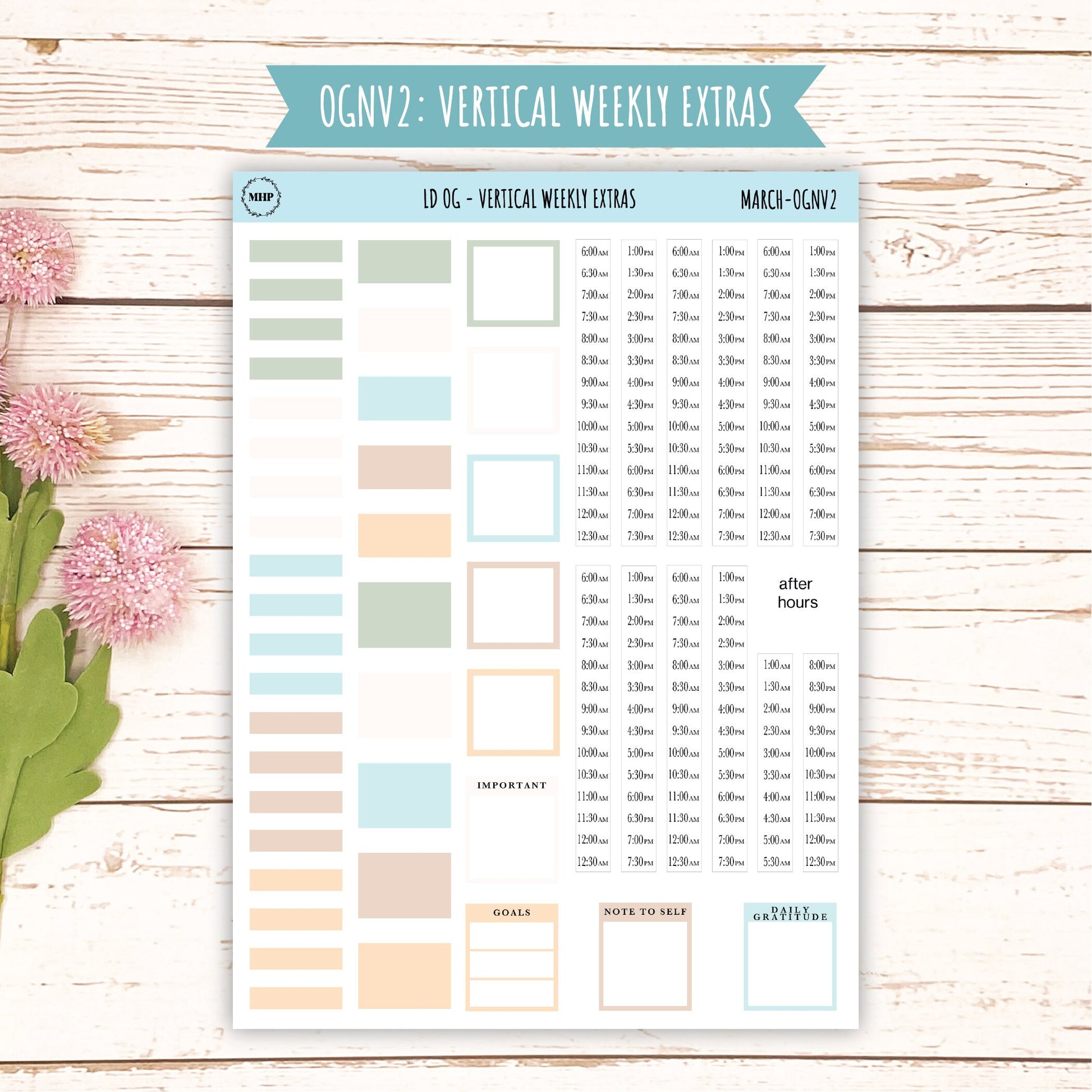 Neutral Color Stickers for OG Laurel Denise Planners. MARCH || OGNMAR