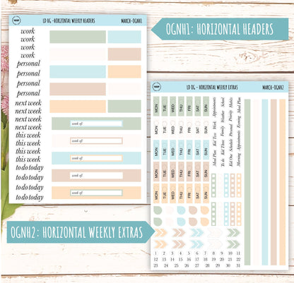 Neutral Color Stickers for OG Laurel Denise Planners. MARCH || OGNMAR