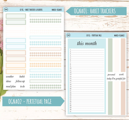 Neutral Color Stickers for OG Laurel Denise Planners. MARCH || OGNMAR