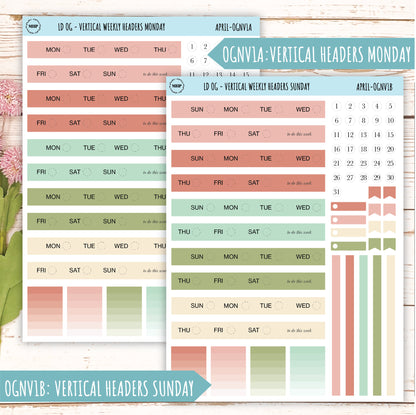 Neutral Color Stickers for OG Laurel Denise Planners. APRIL || OGNAPR