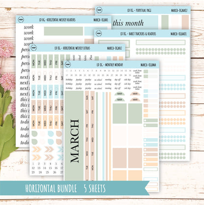 Neutral Color Stickers for OG Laurel Denise Planners. MARCH || OGNMAR