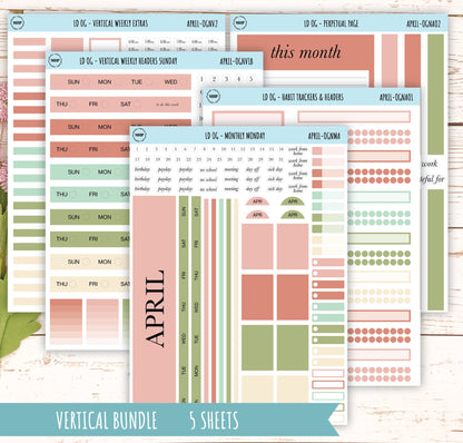 Neutral Color Stickers for OG Laurel Denise Planners. APRIL || OGNAPR