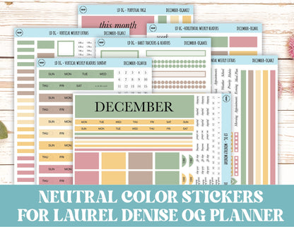 Neutral Color Stickers for OG Laurel Denise Planners. DECEMBER || OGNDEC