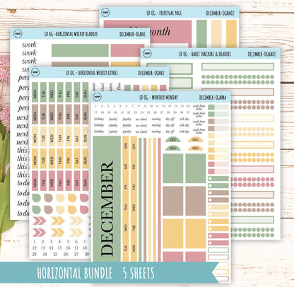 Neutral Color Stickers for OG Laurel Denise Planners. DECEMBER || OGNDEC