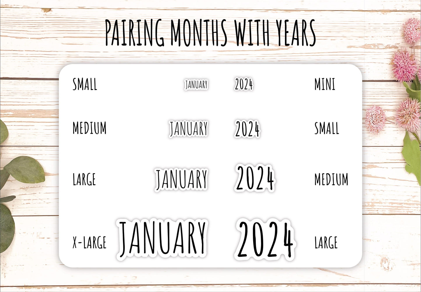 2025 Medium Year Stickers for Planners. || H652