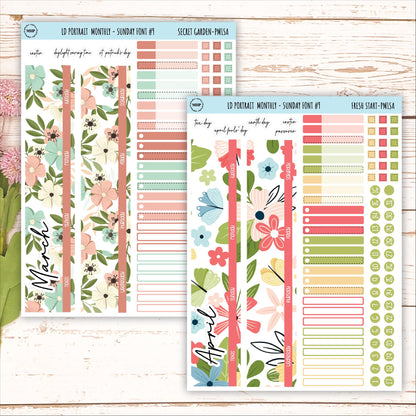 12 Monthly Sheet Set for Laurel Denise PORTRAIT Planner || LD407